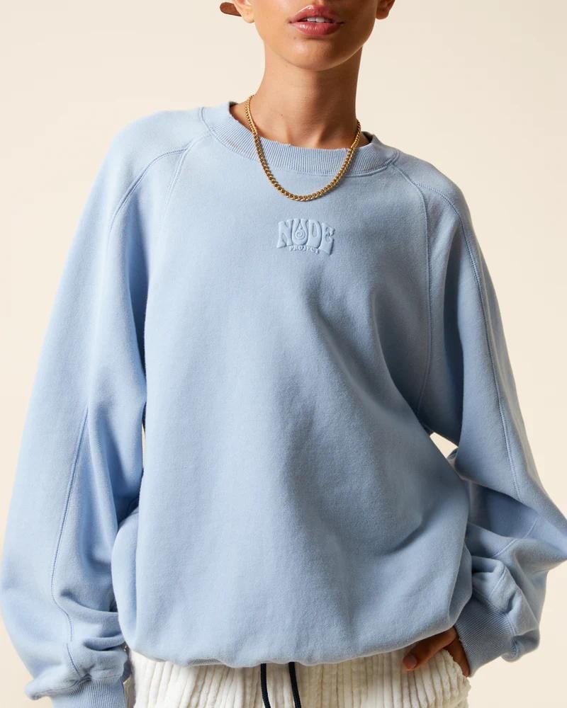 NP - SUN-KISSED CREWNECK CELESTE - BACKSTAGE - باك ستيج - BACKSTAGE باك ستيج your go-to destination for discovering the finest brands that cater to every taste and occasion in KSA and Middle East.