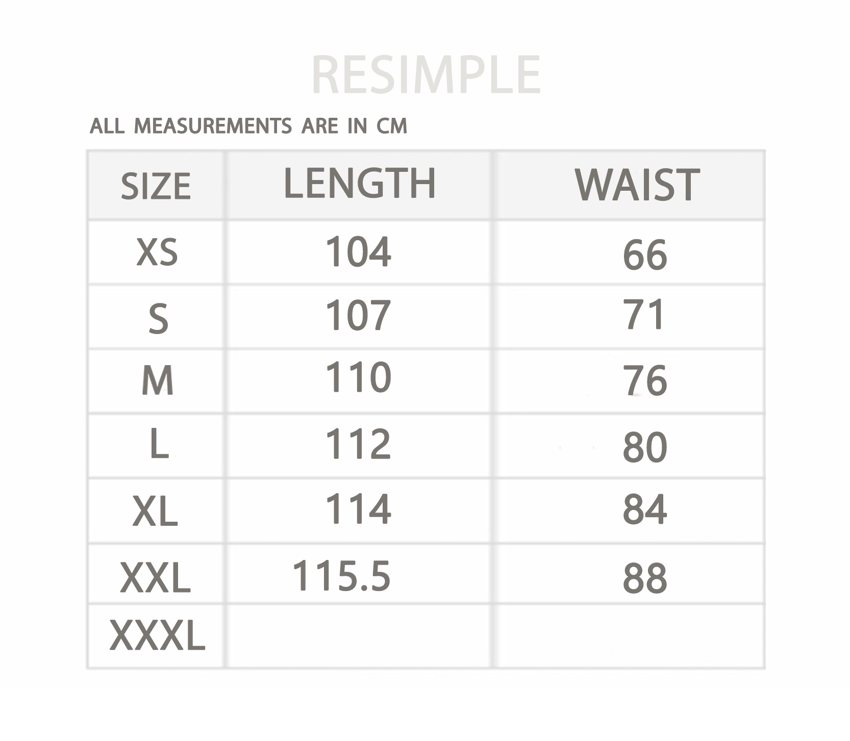 Size Chart