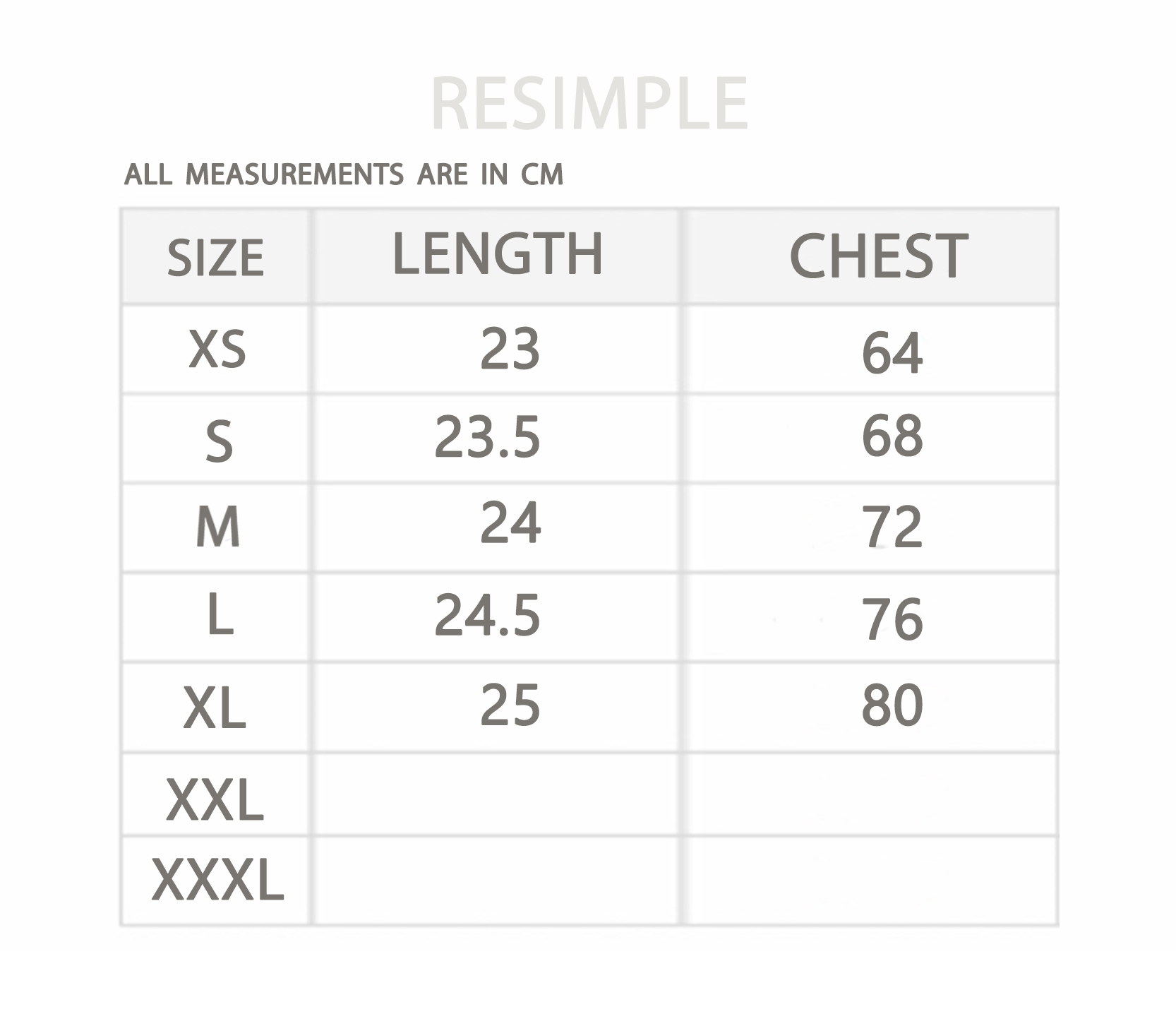 Size Chart