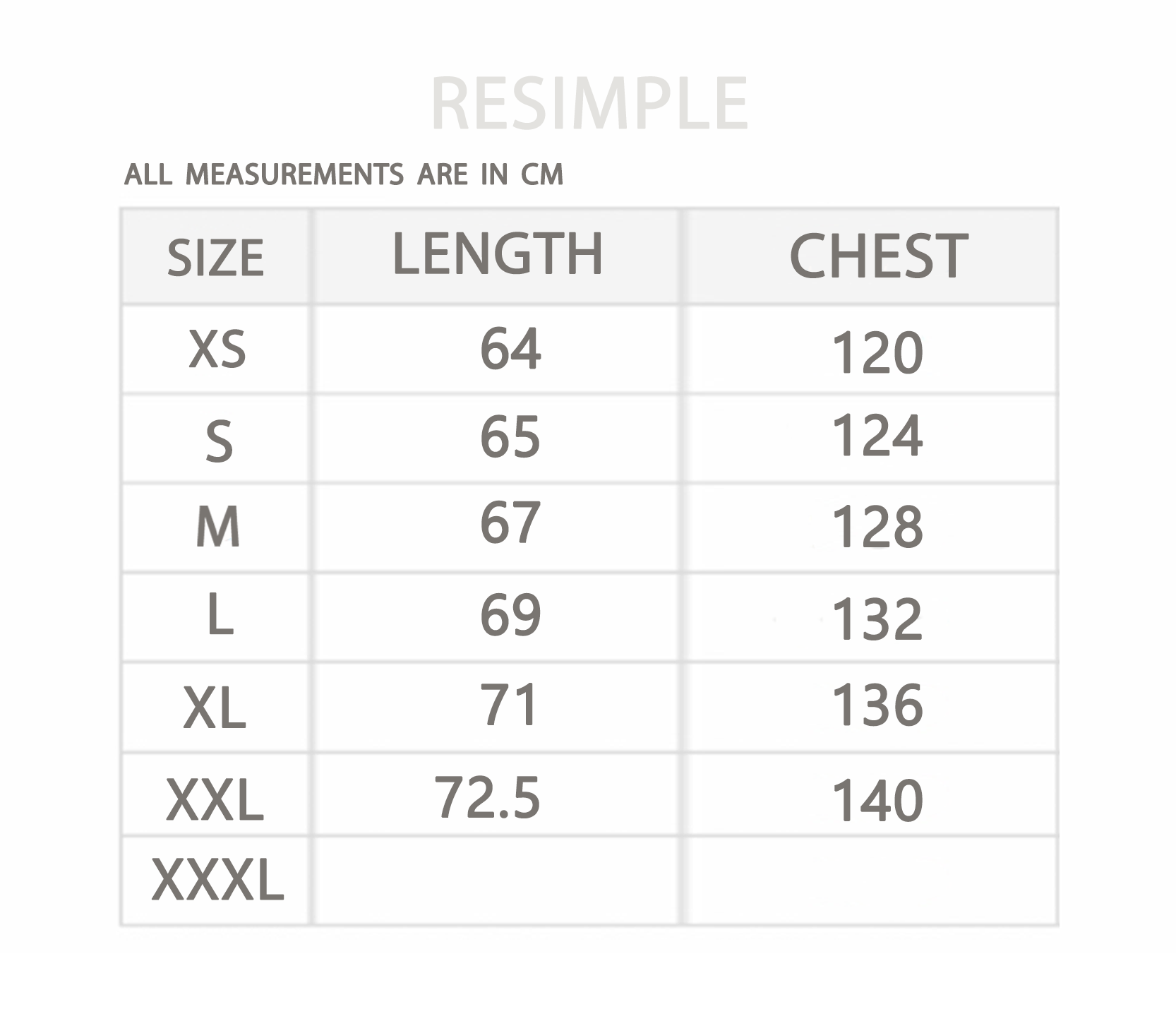 Size Chart